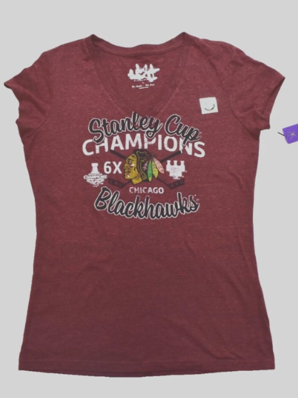 Touch By Alyssa Milano Womens NHL Chicago Blackhawks 6X Champs Shirt New M,L,XL
